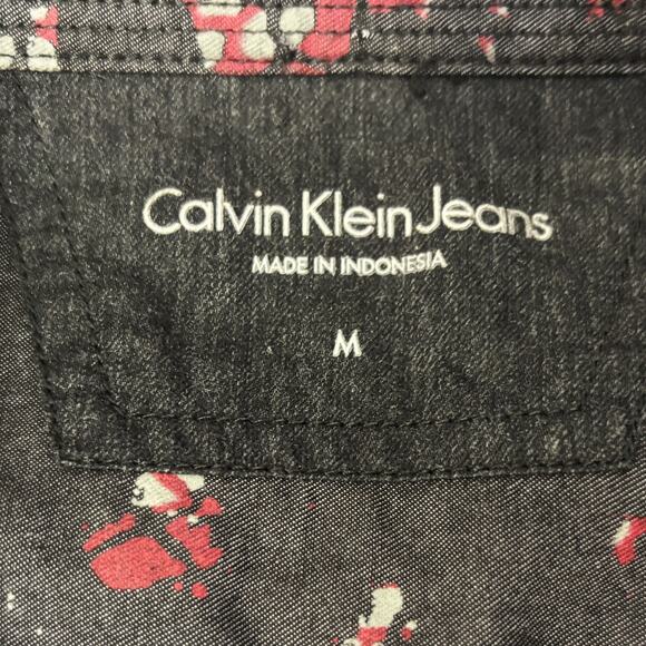 Vtg Calvin Klein Snap Down Shirt Mens Medium Galaxy Cosmos Print Casual Collar - Picture 4 of 10